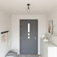 Таванен спот с прожектори Черно 13 x 13 x 26 см Стъкло и метал