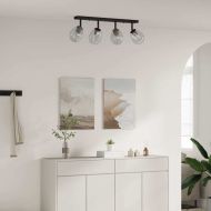 Таванен спот Черно 73.5 x 13 x 26 см Стъкло и метал