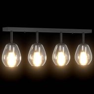 Таванен спот Черно 73.5 x 13 x 26 см Стъкло и метал