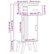 Шкаф за баня с чекмедже с рафт Olden Кафяво 35 x 30 x 90 cm
