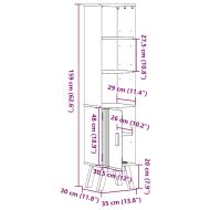 Шкаф за баня с рафт с врата Olden Кафяво 35 x 30 x 159 см