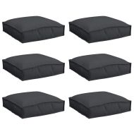 Възглавница 6 pcs Черно 40 x 40 x 8 см Оксфордска тъкан
