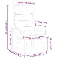 фотьойл Тъмен сив 69 x 74 x 93 см Кадифе