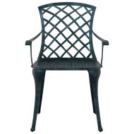 Градински стол 4 pcs Зелен 61 x 60,5 x 93см Алуминий