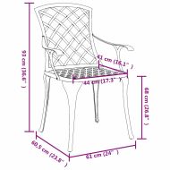 Градински стол 4 pcs Зелен 61 x 60,5 x 93см Алуминий