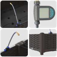 Градинска саксия 4 pcs Кафяво Стомана