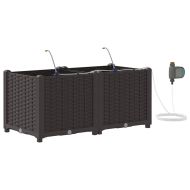 Градинска саксия 2 pcs Кафяво Стомана