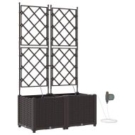 Градинска саксия 2 pcs Кафяво Стомана