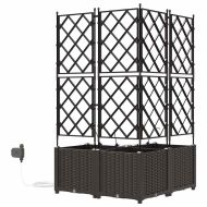 Градинска саксия 3 pcs Кафяво Стомана