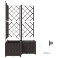 Градинска саксия 3 pcs Кафяво Стомана