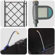 Градинска саксия 3 pcs Кафяво Стомана