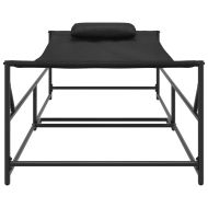 Шезлонг за градина 2 pcs Черно Прахово боядисана стомана