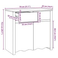 Служебен шкаф с чекмедже Drammen Бяло 79 x 43 x 75.5 см