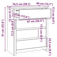 Плика Drammen Бяло 76,5 x 40 x 91 см Масивна борова дървесина
