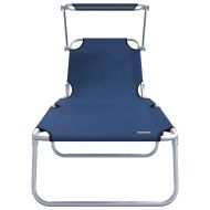 Шезлонг 2 pcs Синьо 58 x 188 x 77см Полиестер