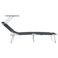 Шезлонг 2 pcs Черно 58 x 188 x 77см Полиестер