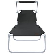 Шезлонг 2 pcs Черно 58 x 188 x 77см Полиестер