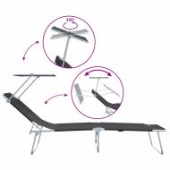 Шезлонг 2 pcs Черно 58 x 188 x 77см Полиестер