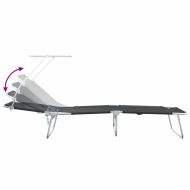 Шезлонг 2 pcs Черно 58 x 188 x 77см Полиестер