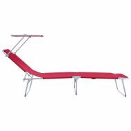 Шезлонг 2 pcs Червено 58 x 188 x 77см Полиестер