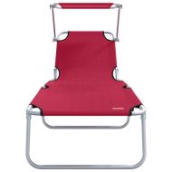 Шезлонг 2 pcs Червено 58 x 188 x 77см Полиестер
