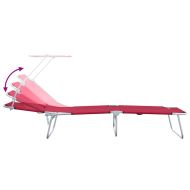 Шезлонг 2 pcs Червено 58 x 188 x 77см Полиестер