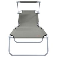 Шезлонг 2 pcs Сив 58 x 188 x 77см Полиестер