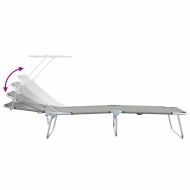 Шезлонг 2 pcs Сив 58 x 188 x 77см Полиестер