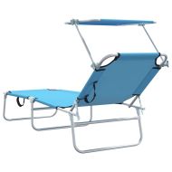Шезлонг 2 pcs Ярко син 58 x 188 x 77см Полиестер