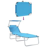 Шезлонг 2 pcs Ярко син 58 x 188 x 77см Полиестер