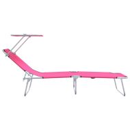 Шезлонг 2 pcs Розово 58 x 188 x 77см Полиестер