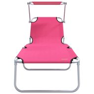 Шезлонг 2 pcs Розово 58 x 188 x 77см Полиестер