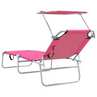 Шезлонг 2 pcs Розово 58 x 188 x 77см Полиестер