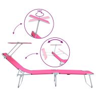 Шезлонг 2 pcs Розово 58 x 188 x 77см Полиестер