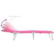 Шезлонг 2 pcs Розово 58 x 188 x 77см Полиестер