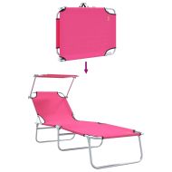 Шезлонг 2 pcs Розово 58 x 188 x 77см Полиестер
