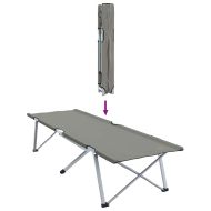 Сгъваемо къмпинг легло 2 pcs Сив 194 x 62,5 x 42,5 см