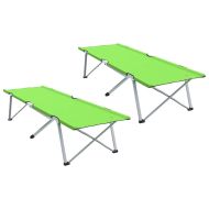Сгъваемо къмпинг легло 2 pcs Зелен 194 x 62,5 x 42,5 см
