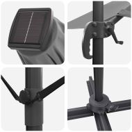 Плажен чадър Антрацит 351 x 250 x 253 см Полиестер и алуминий