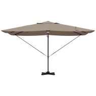 Плажен чадър Таупе 351 x 250 x 253 см Полиестер и алуминий