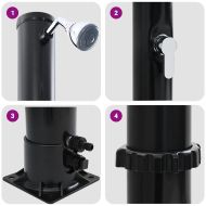 Душ на слънчева енергия за открито Черно 217 см PVC и алуминий