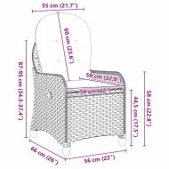 Разтегателен стол Бежово 56 x 66 x 95 см полиратан