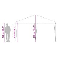 Парти шатър Бяло 400 x 400 x 266 см Полиетилен и стомана