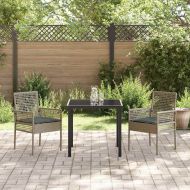 Градински стол 2 pcs Сив 55 x 53 x 85 см полиратан