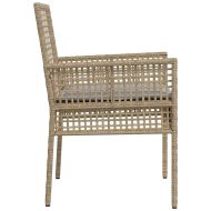 Градински стол 2 pcs Бежово 55 x 53 x 85 см полиратан