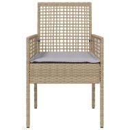 Градински стол 2 pcs Бежово 55 x 53 x 85 см полиратан