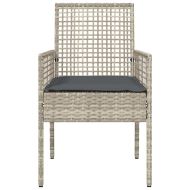 Градински стол 2 pcs Светлосиво 55 x 53 x 85 см полиратан