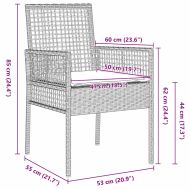 Градински стол 2 pcs Светлосиво 55 x 53 x 85 см полиратан