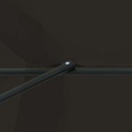 Градински парасол Черно 394 x 394 x 248 см Полиестер и стомана