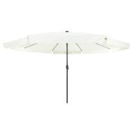 Градински парасол Пясъчен и антрацитен 395 x 395 x 245 см